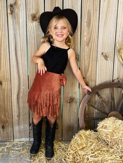 Going Western Fringe Skirt Set