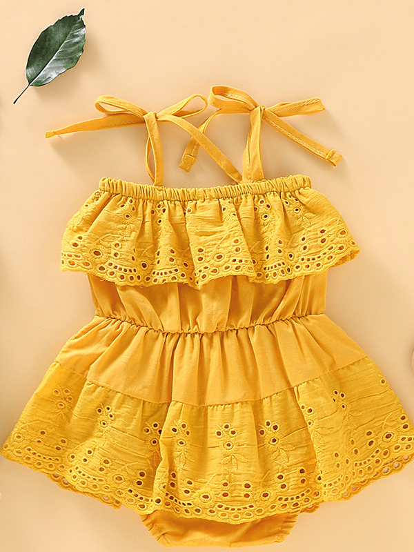 Baby Dress Style onesie with adjustable straps at the shoulder