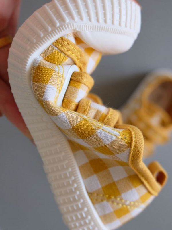 Shoes By Liv & Mia | Plaid Velcro Strap Sneakers - Mia Belle Girls