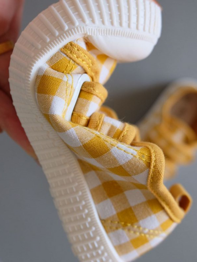 Shoes By Liv & Mia | Plaid Velcro Strap Sneakers - Mia Belle Girls