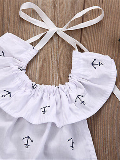 Baby Little Sailor Halter Style Onesie with Headband Set