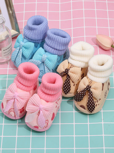 Baby Sock It To Me Ribbed-Cuff Bow Socks