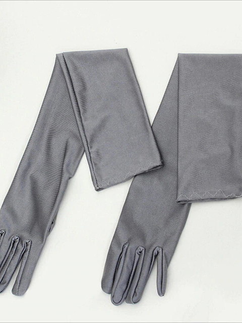 Halloween Accessories | Women's Satin Finger Gloves | Mia Belle Girls