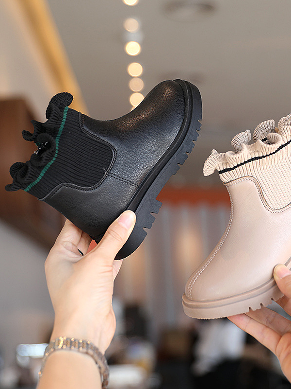 Little Girls Shoes By Liv & Mia | Ruffle Sock Boots - Mia Belle Girls