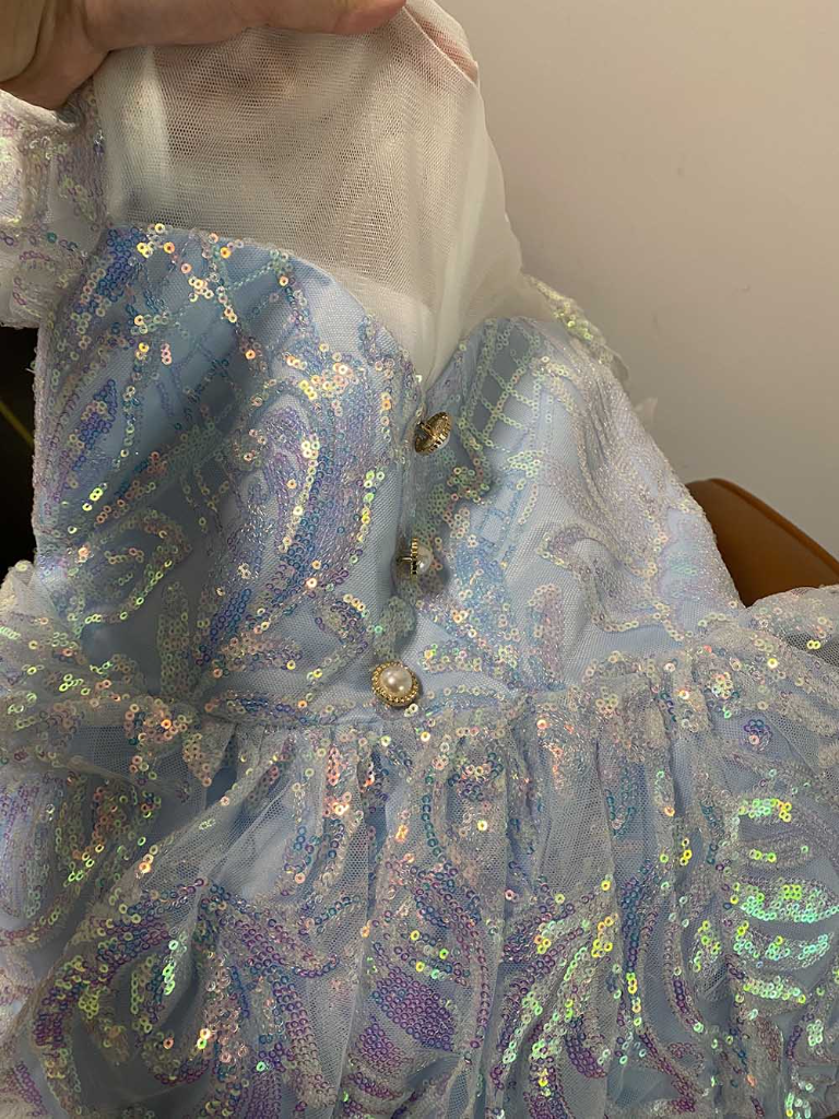 White Sequin Mini Dress | Little Girls Formal Dress - Mia Belle Girl