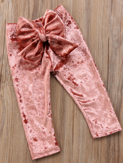Baby Velvet Vision Princess Bow Leggings Red