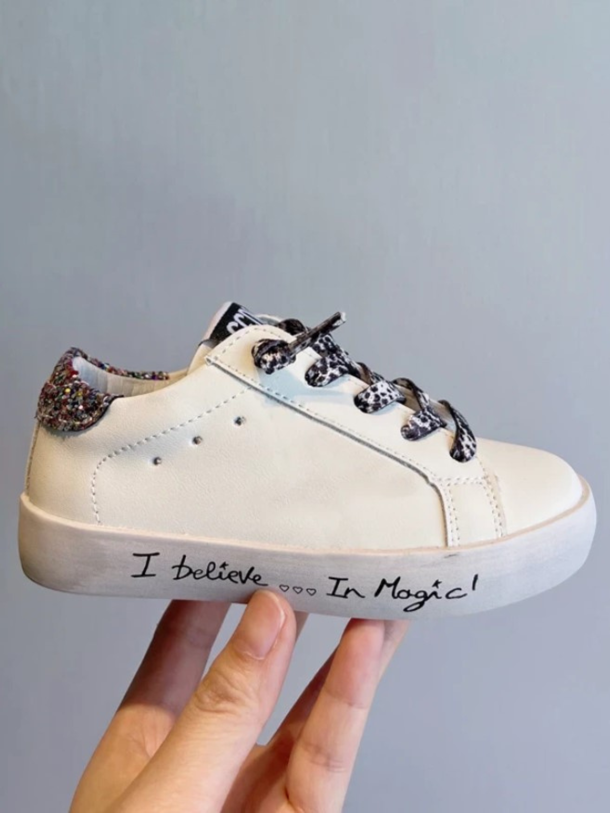 Kids Shoes By Liv & Mia | Girls Rainbow Glitter Heel Casual Sneakers 