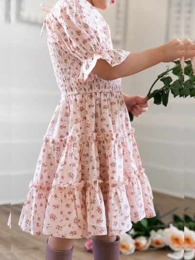 My Fair Lady Puff Sleeve Floral Dress