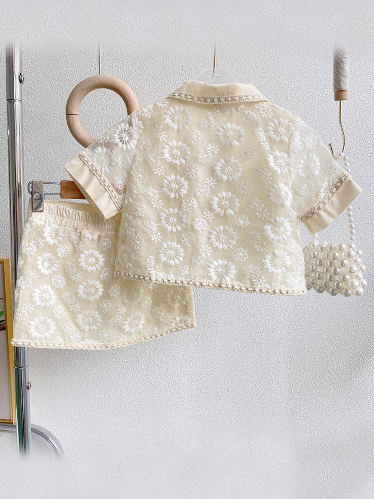 My Elegant Girl Floral Blouse And Skirt Set