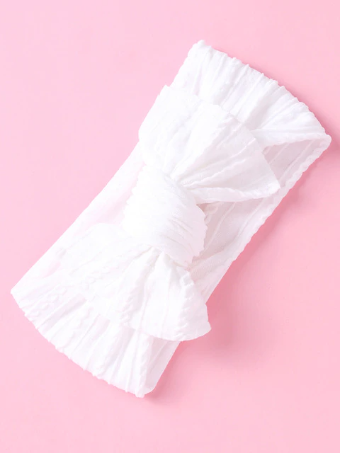 Baby bow headband white