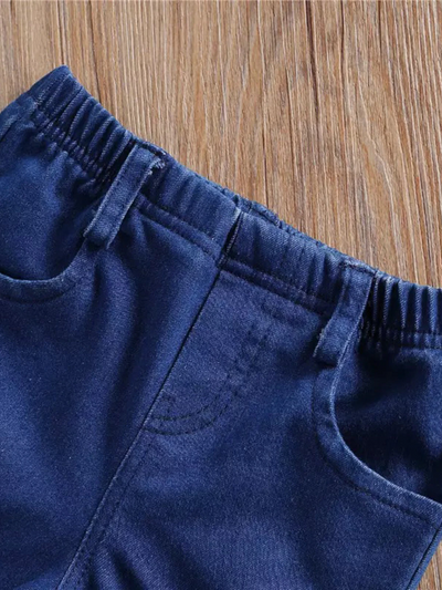 Girls Cowgirl Outfits | Eyelet Halter Top and Bell-Bottom Jeans Set