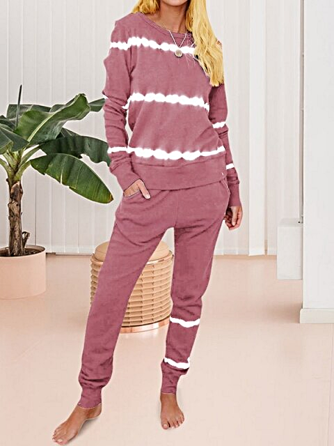 Women's Sophisticated Tie-Dye Loungewear Jogger Set - Mia Belle Girls