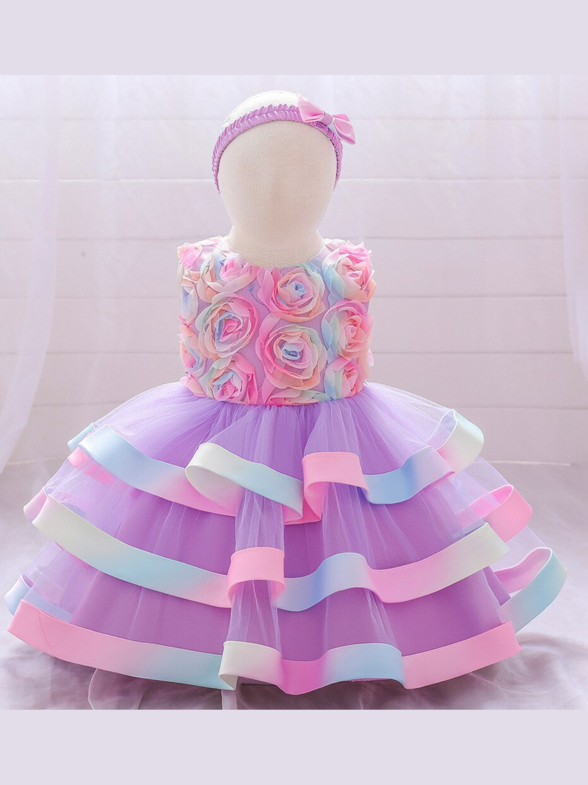 Colors And Cupcakes Rainbow Tiered Tutu Gown