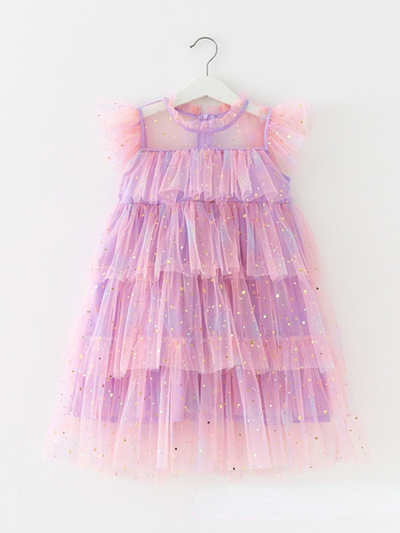 Sparkles Are Forever Pink Tiered Dress