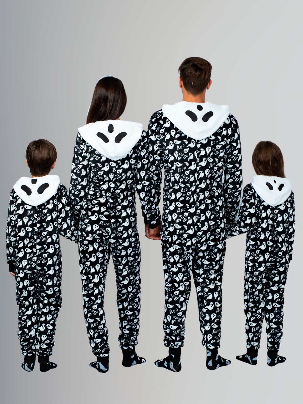 Family Halloween Ghost Hoodie Onesie Pajamas Set - Mia Belle Girls