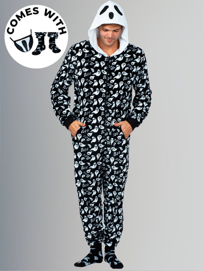 Family Halloween Ghost Hoodie Onesie Pajamas Set - Mia Belle Girls