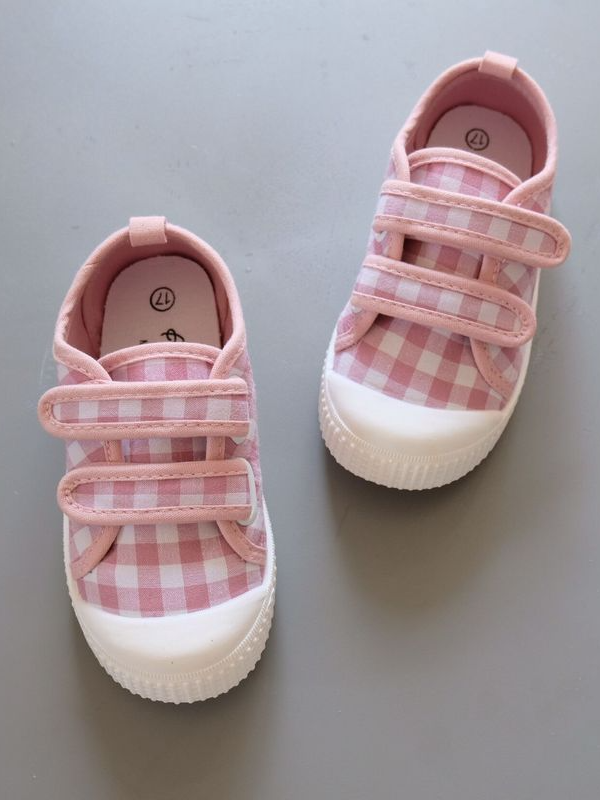 Shoes By Liv & Mia | Plaid Velcro Strap Sneakers - Mia Belle Girls
