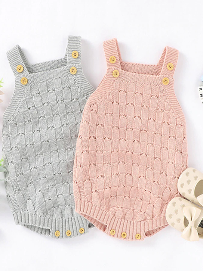 Baby Fall Be-Weave-It or Knot Knit Romper Onesie