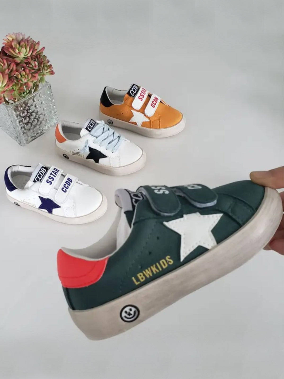 Looks Like Magic Velcro Strap Star Sneakers By Liv and Mia