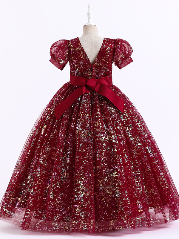 Winter Whimsy Sparkle Puff Sleeve Gown