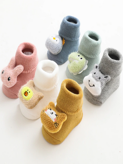 Baby Trip to the Zoo Plush Animal Non-Slip Terry Socks