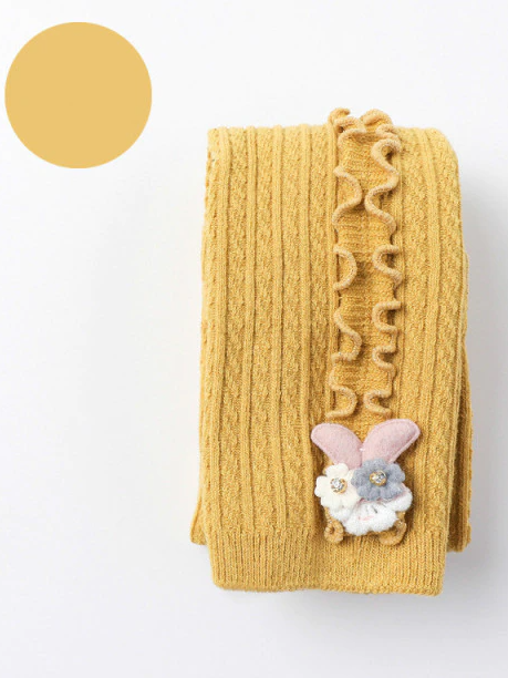 Baby Frilled To Be Here Ribbed Leggings Yellow