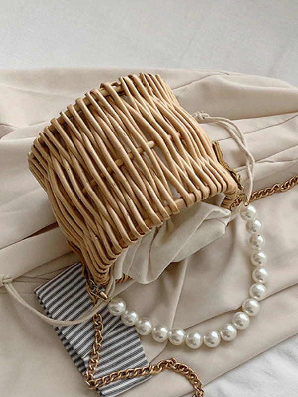 Women's Trendy Woven Bohemian Chic Bucket Bag