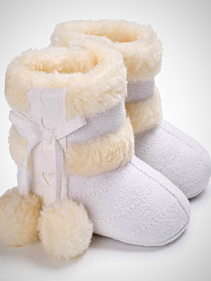 Baby Little Hearted Faux Fur Lined Booties - Mia Belle Girls