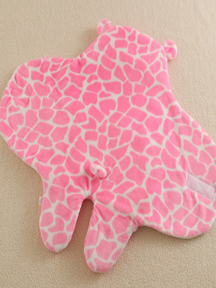 Baby Cute Cub Blanket Wrap Footed Swaddle Pink