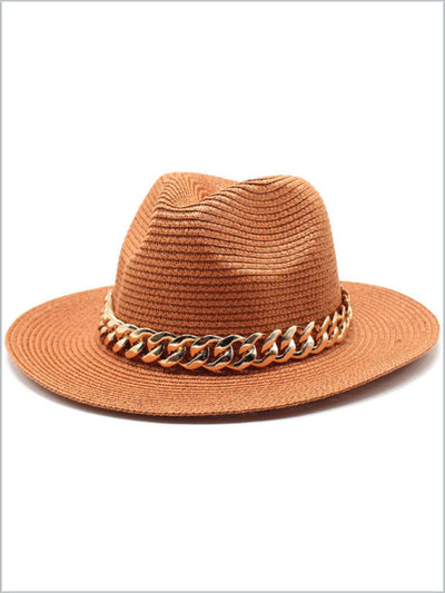 Women's Let Go Out Chain Band Straw Hat