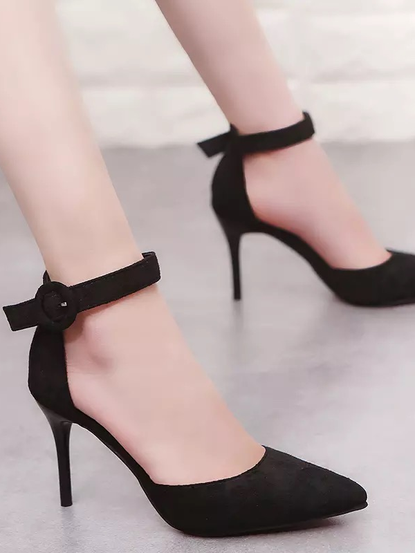 Women's Concise Pointed Toe Shallow High Heels