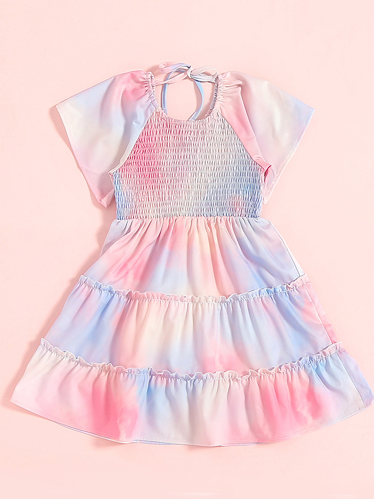 Mommy and Me Matching Pastel Tie Dye Ruffle Dress - Mia Belle Girls
