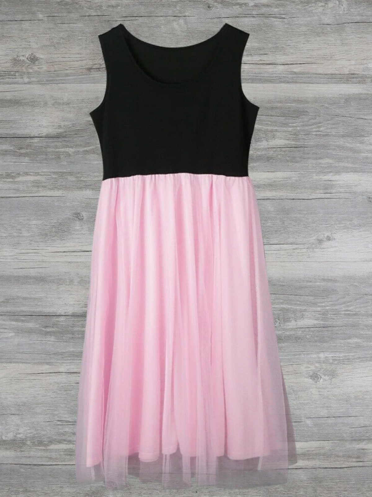 Mommy & Me | Matching Dresses | Black Bodice Pink Tulle Dress