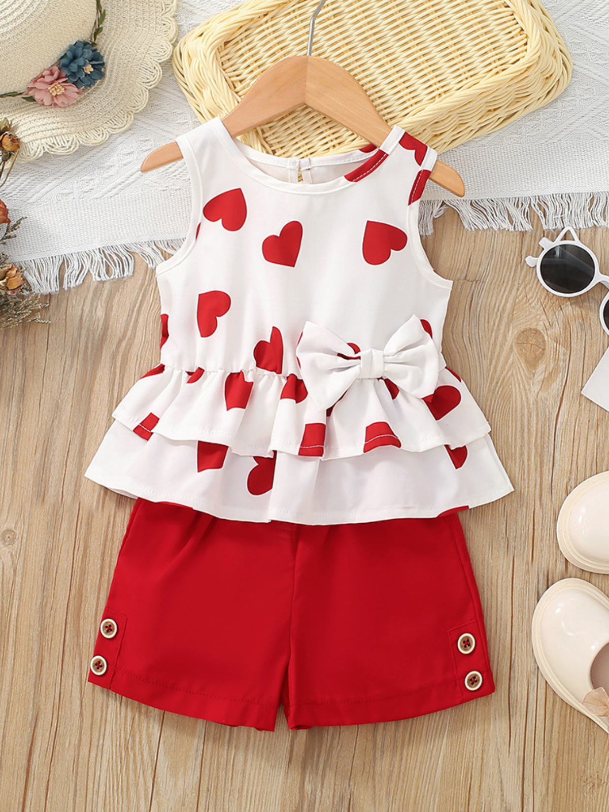 Princess Of Hearts Printed Sleeveless Set