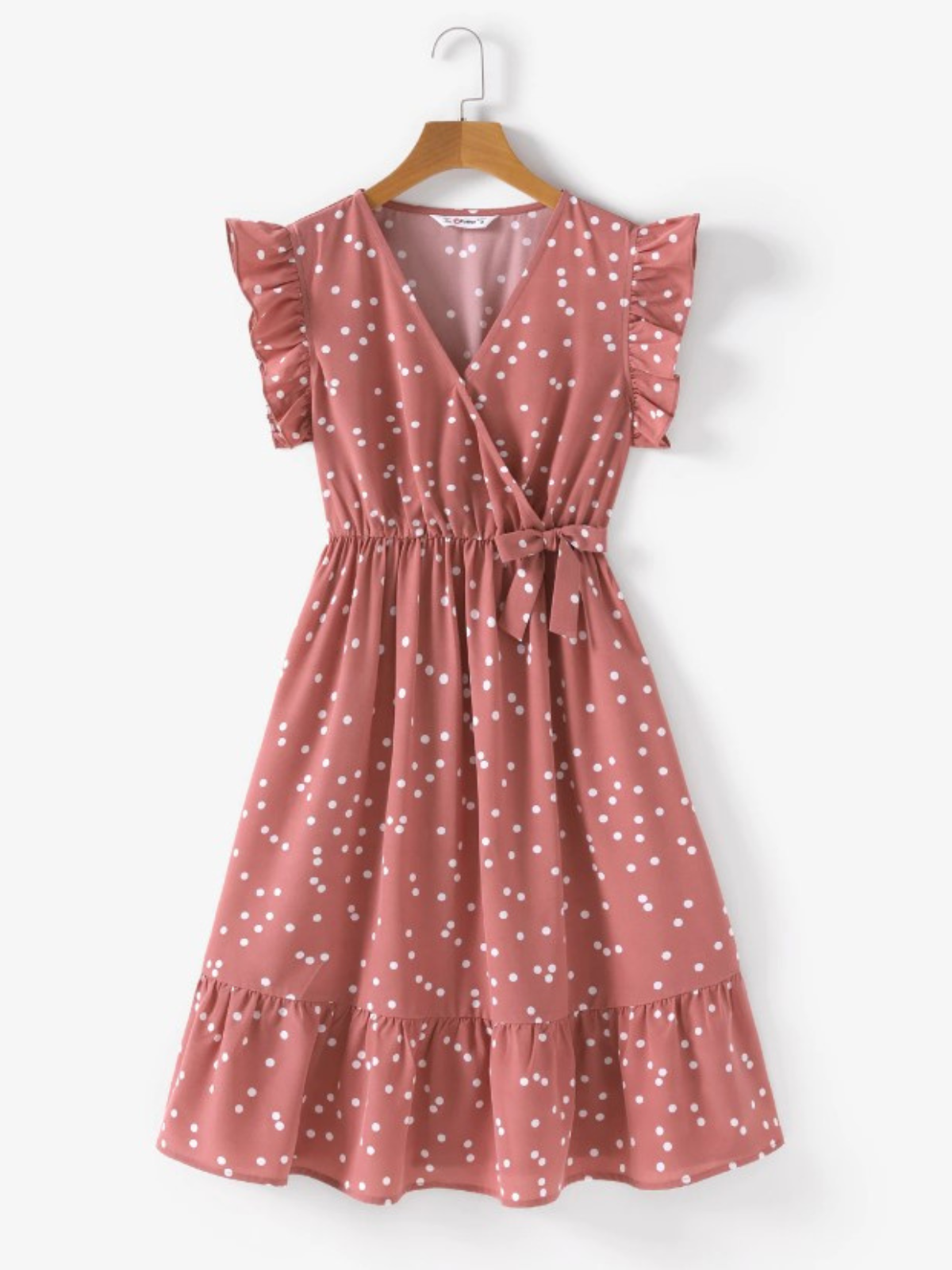 Mommy & Me | Matching Dress | Short Sleeve Polka Dot Ruffle Wrap Dress