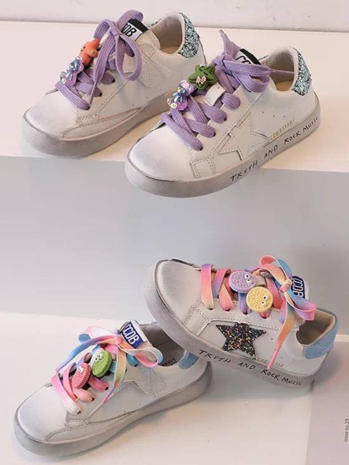 Creative Minds Distressed White Sneakers By Liv and Mia