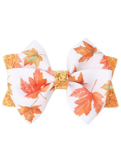 Girls Accessories | Autumn Sequin Bow Hair Clips - Mia Belle Girls