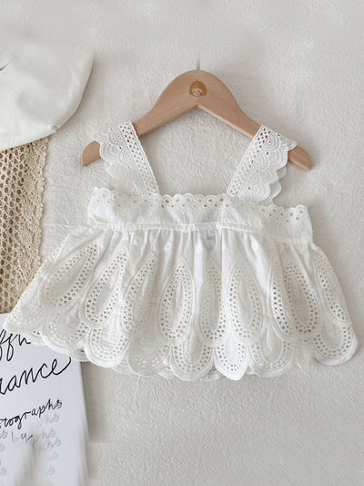 Easy Breezy Lace & Denim Skort Set