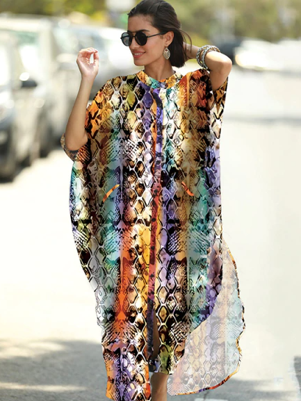 Women's Colorful Python Swimsuit Cover Up