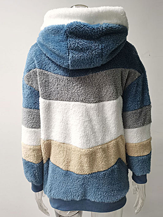 Women's Hooded Plush Faux Fur Jacket