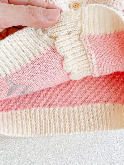 Baby of the Valley Knit Flower Button-Down Cardigan