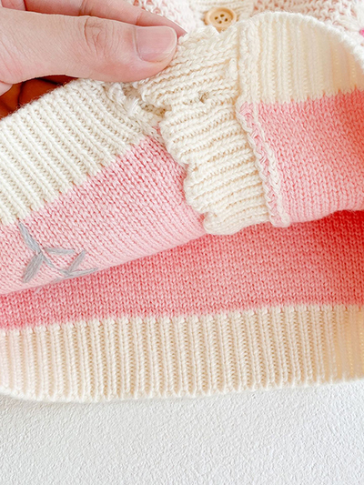 Baby of the Valley Knit Flower Button-Down Cardigan