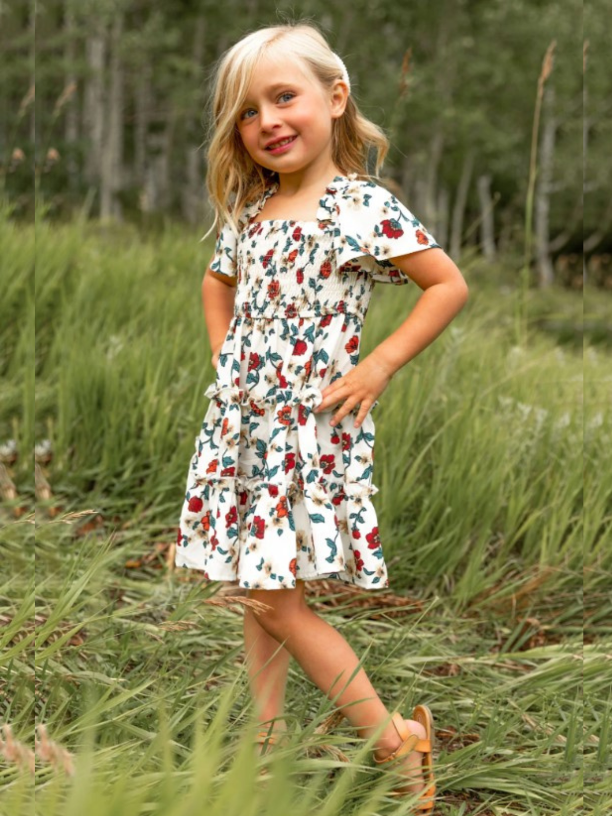 Blossoming Beauty Floral Print Smock Dress