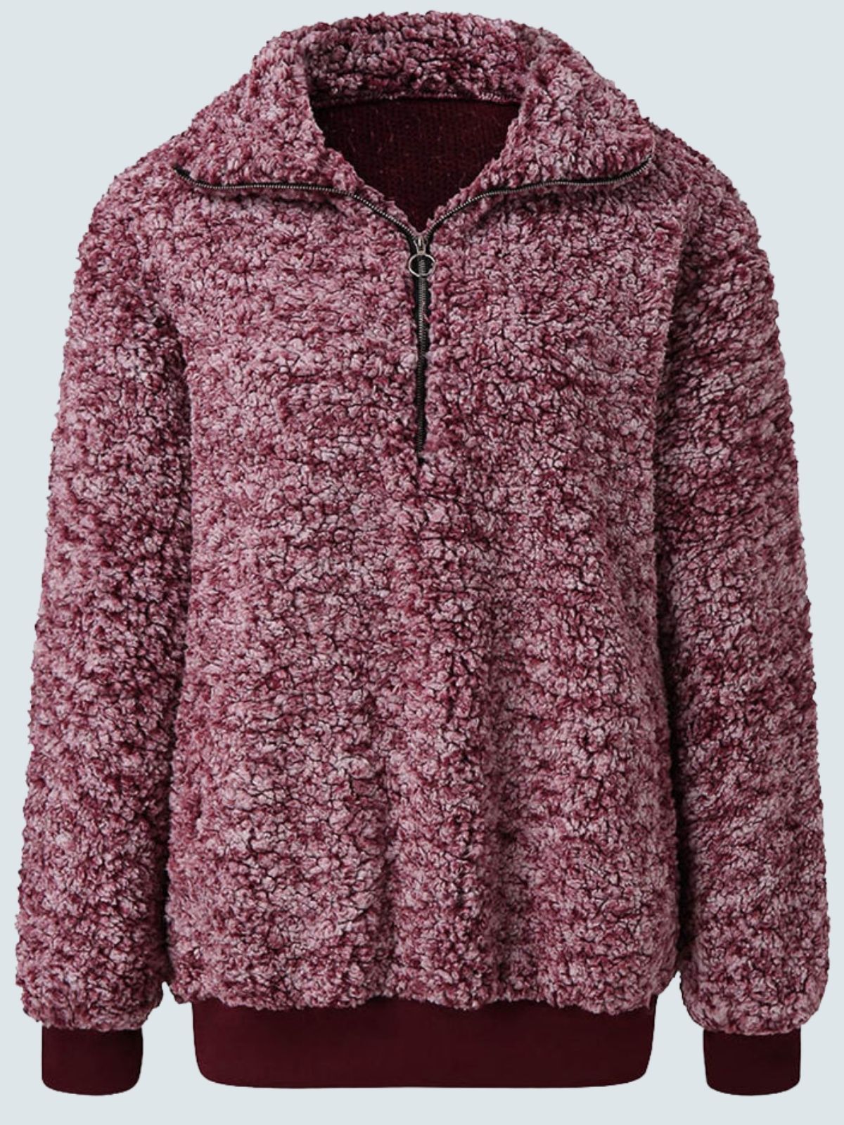 Women's Fleeced & Fabulous Quarter-Zip Pullover Sweater Burgundy