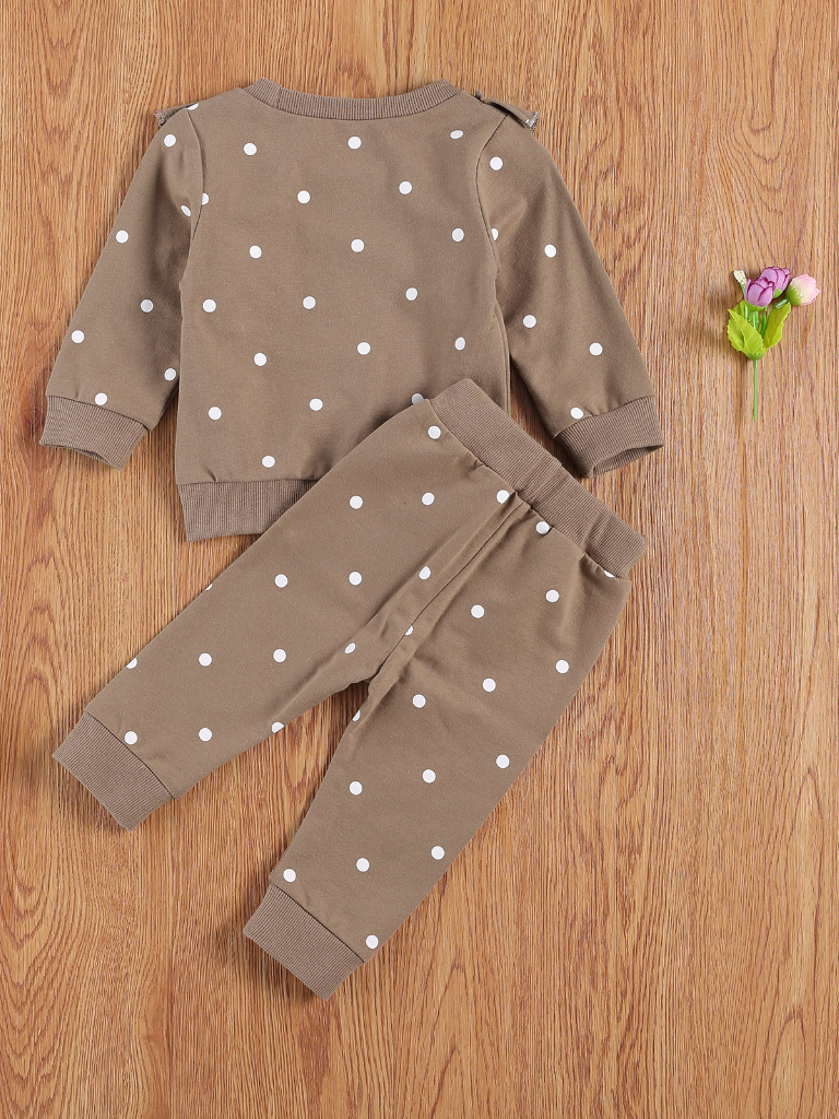 Baby Petite Polka Dot Long Sleeve Crew Neck and Legging Set