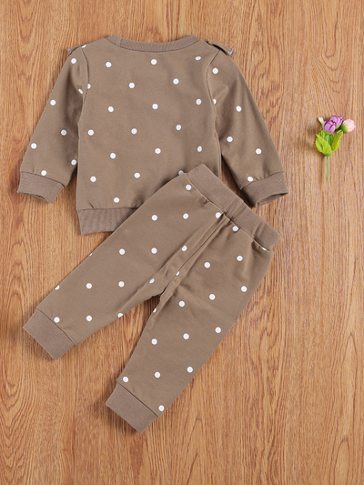 Baby Petite Polka Dot Long Sleeve Crew Neck and Legging Set