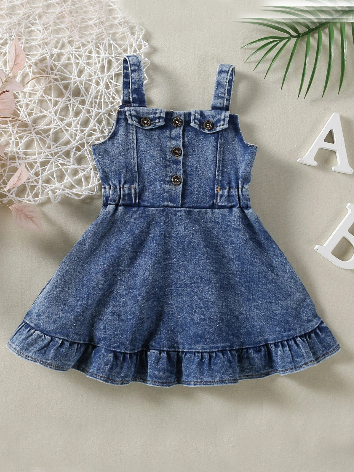Mini Fashionista Denim Ruffle Dress