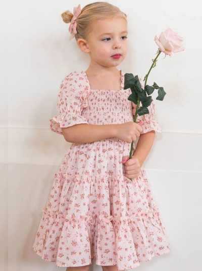 My Fair Lady Puff Sleeve Floral Dress