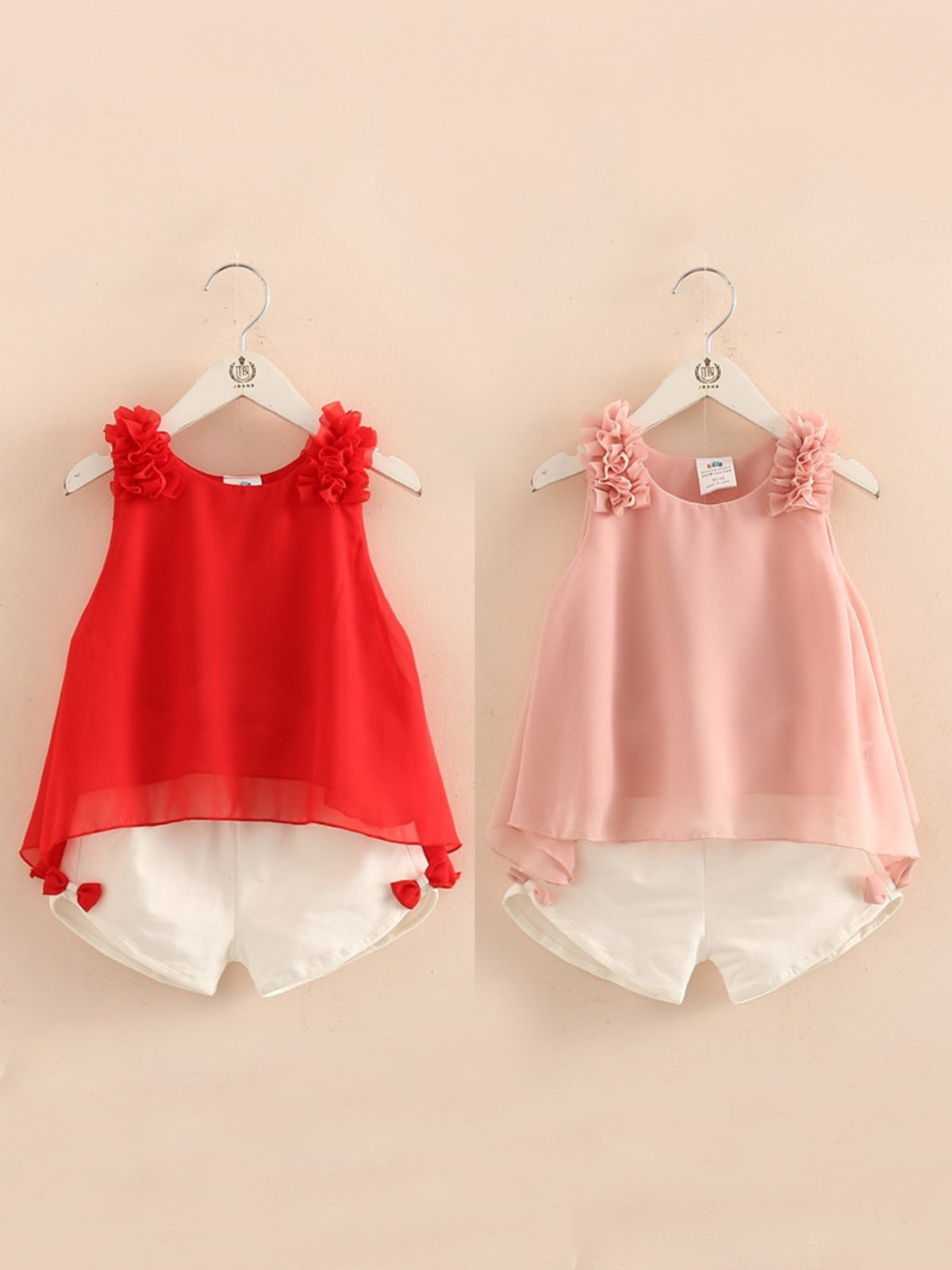 Summer Vacation Ruffle Sleeve Shorts Set
