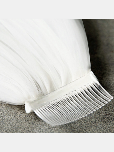 Girls Formal Accessories | Flower Girl White Mesh Bowed Veil Hair Clip